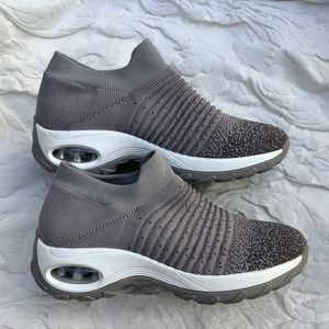 EUC STQ mesh wedge sneakers gray fashion